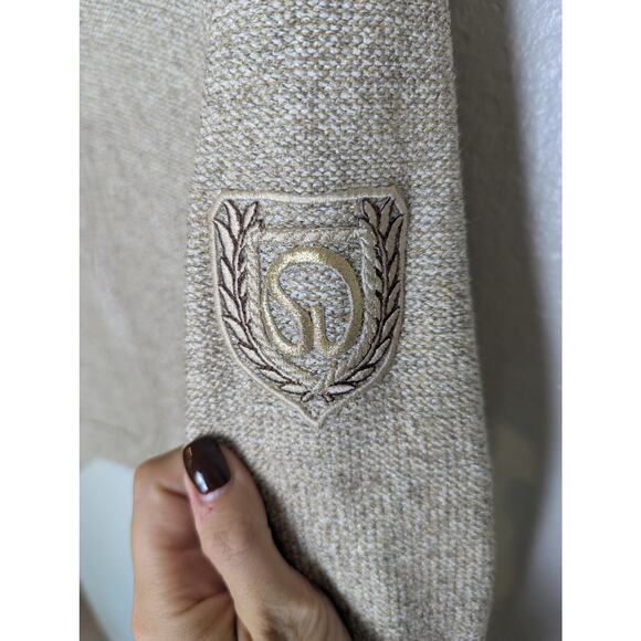 St John Sport Marie Gray Gold Beige Zip Santana Knit Metallic Sweater Petite XS - Picture 5 of 12